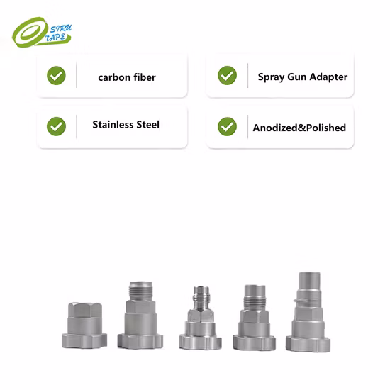 Spray Gun Adapter Anodized Polished Paint Gun Fitting Connector Carbon Fiber Conversion Adapter for Painting Spraying Tool Parts